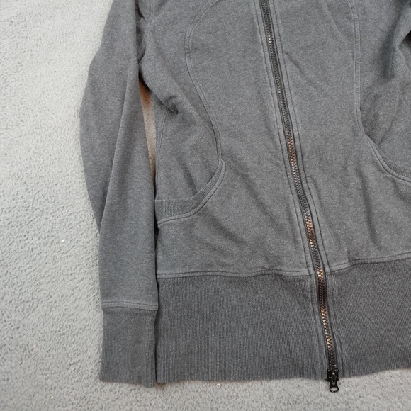 Lululemon Hoodie Womens 12 Gray Full Zip Scuba Stretch Sweatshirt Jacket Yoga - Picture 3 of 10